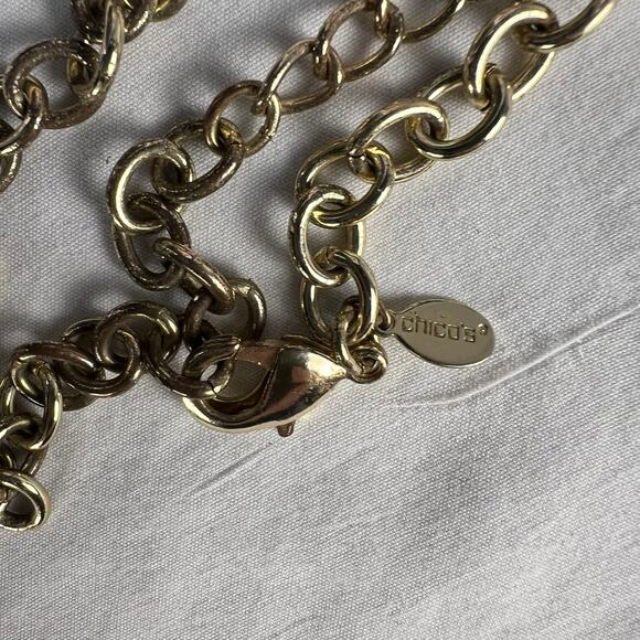 Chico’s Gold Round Pendant Necklace - Picture 4 of 4